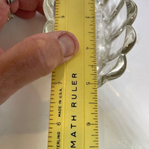 Set Of 6 Vintage Glass Oval Utensil Serving Dishes with Scalloped Edges & Textur - Picture 11 of 13